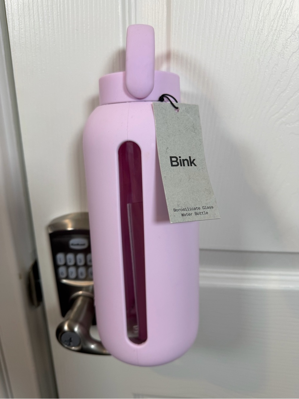 Bink Pink Glass Water Bottle with Silicone Sleeve